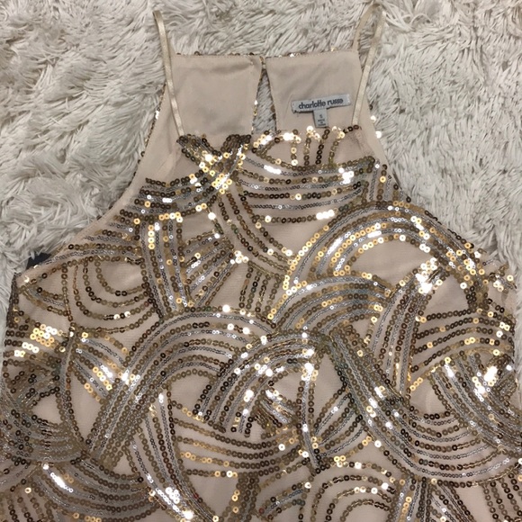 Sequined Halter Charlotte Russe Dress W/TAGS - Picture 2 of 4